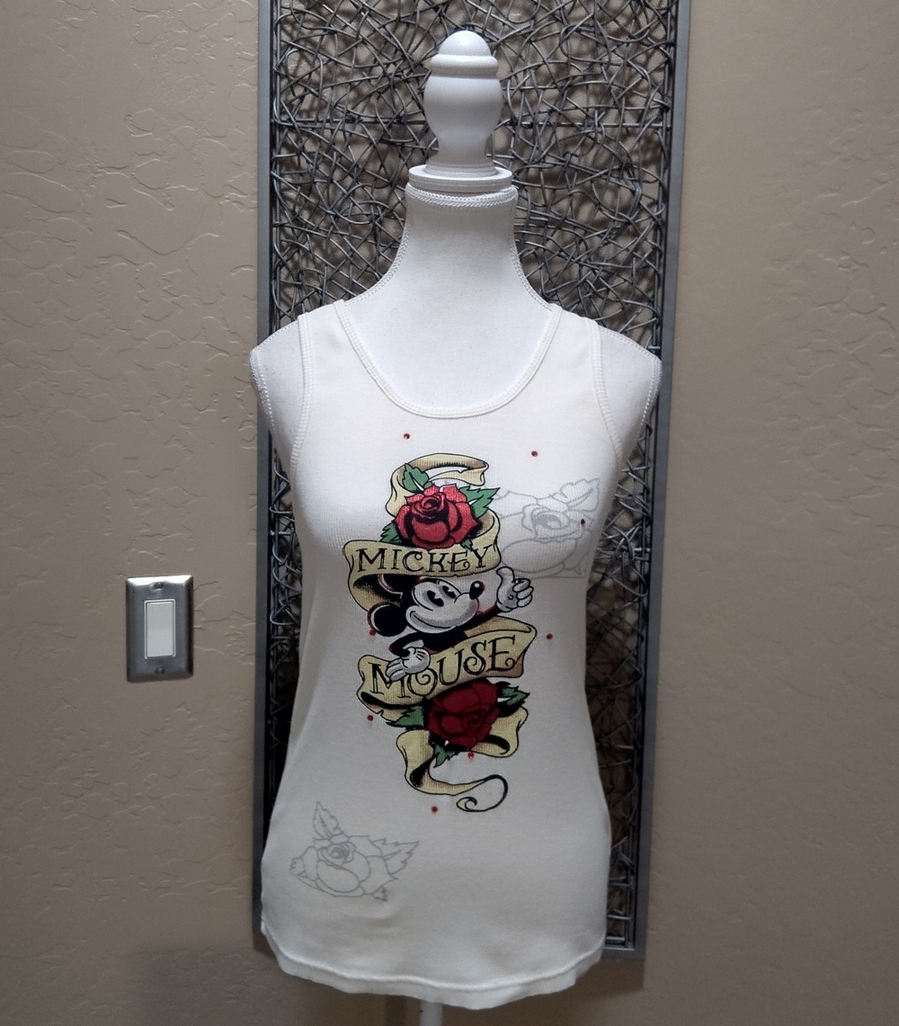 Disneyland Resort Walt Disney World Tank with Mickey & Red Rose Foil Graphic